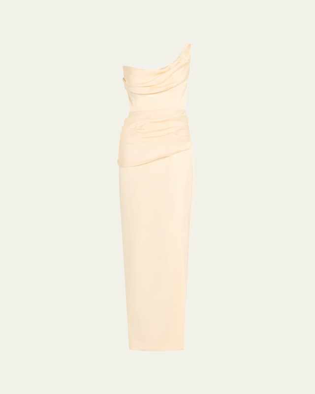 Duke Draped One-Shoulder Gown